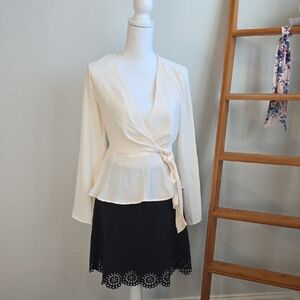 Chic F21 Wrap Blouse & Loft Skirt